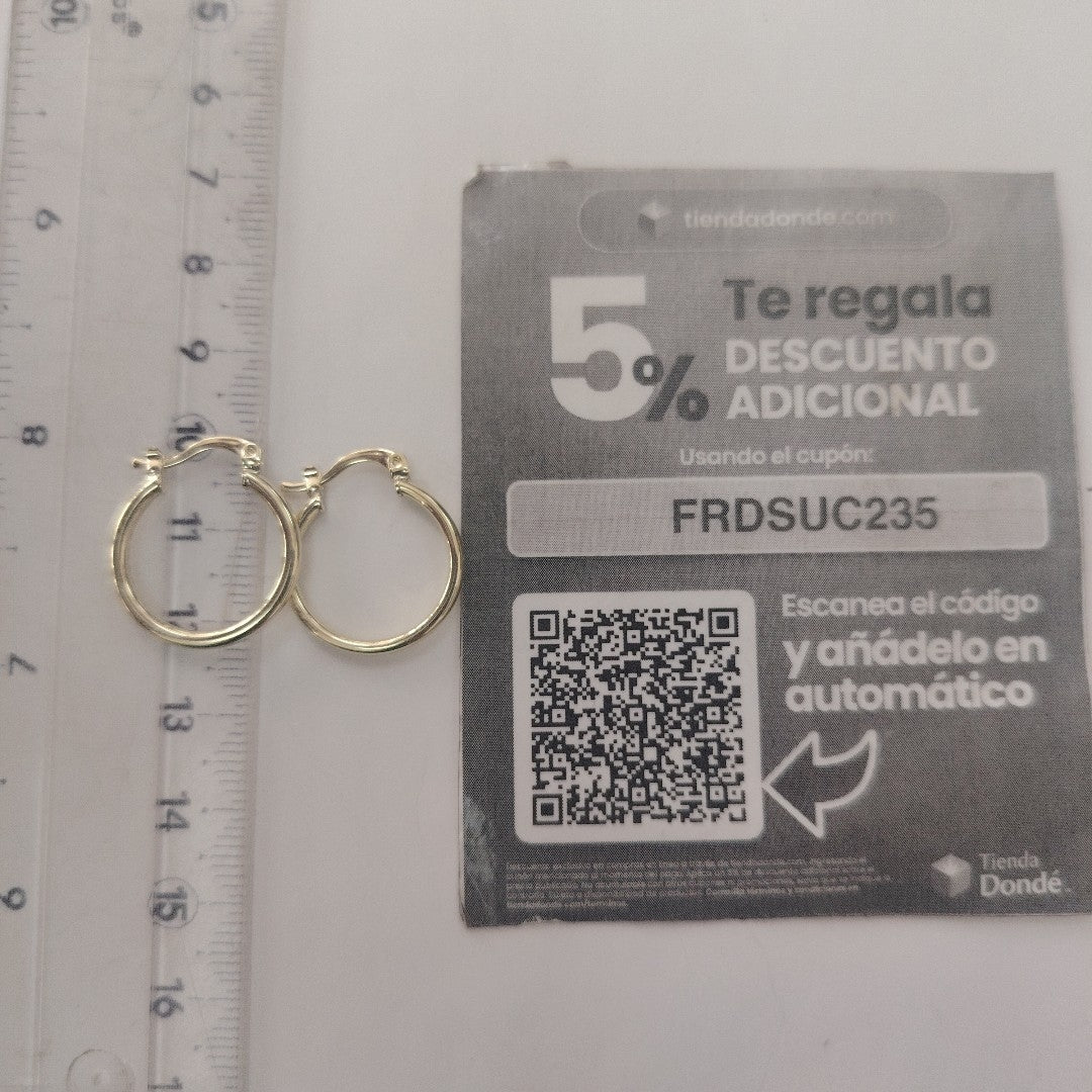 ARETES TEJIDO ARRACADAS LISAS 14K 1.1 GR (NUEVO)