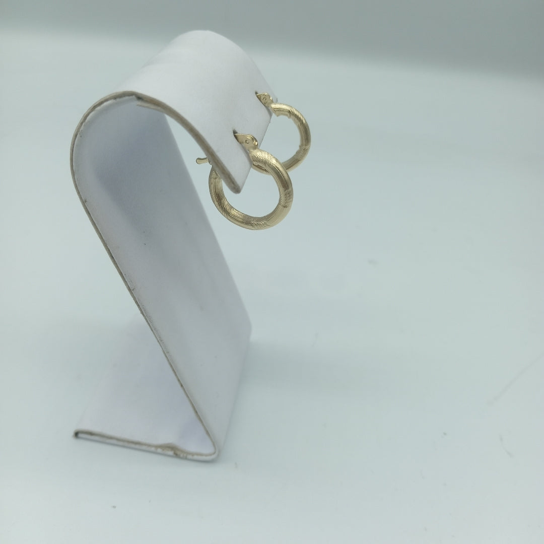 ARETES TEJIDO ARRACADAS CON DISEÑO 14K 2.7 GR (NUEVO)