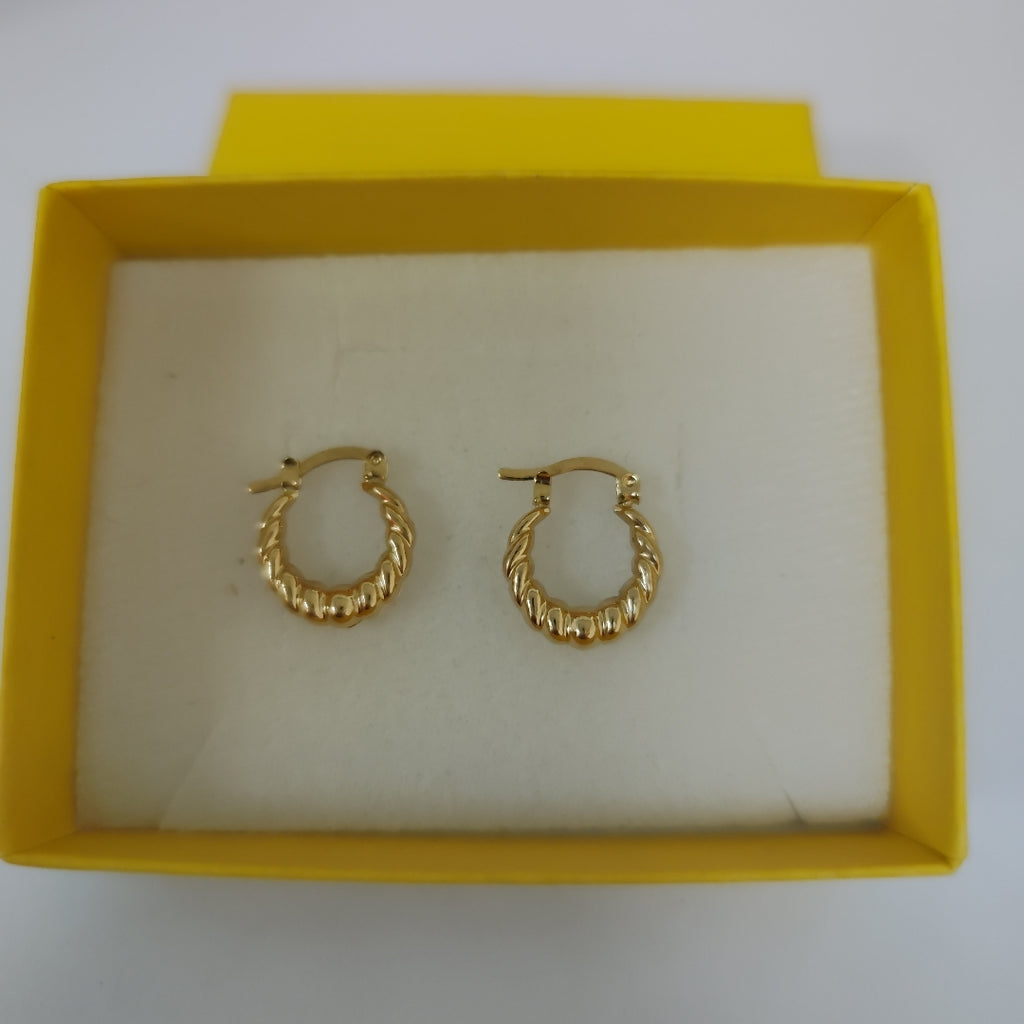 ARETES ARRACADAS TZL HUECAS 14K 1.6 GR (NUEVO)
