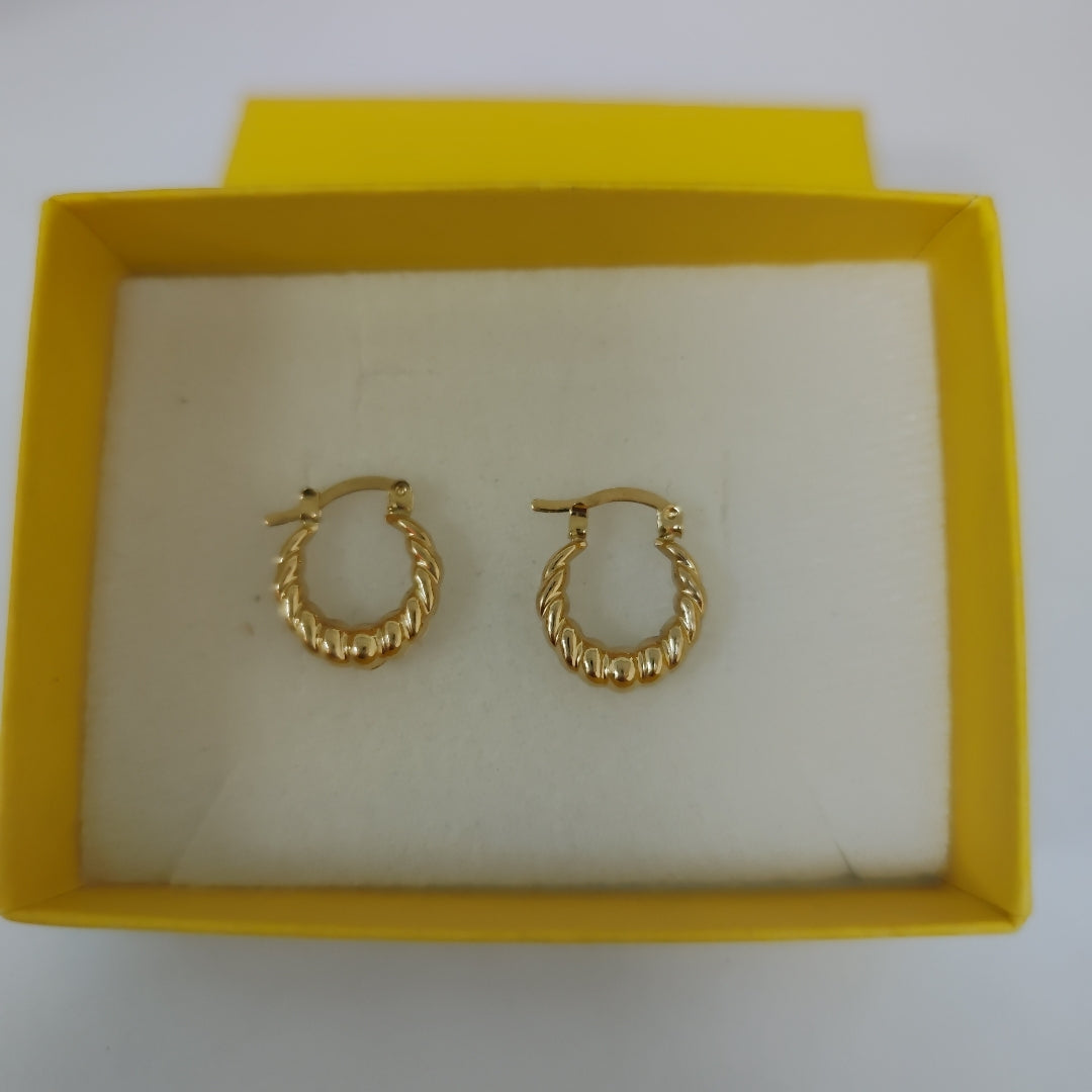 ARETES ARRACADAS TZL HUECAS 14K 1.6 GR (NUEVO)