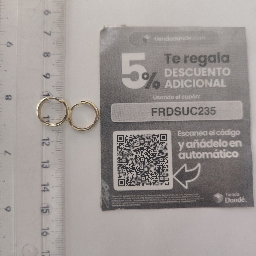 ARETES HUGGIES LISAS 14K 1.6 GR (NUEVO)