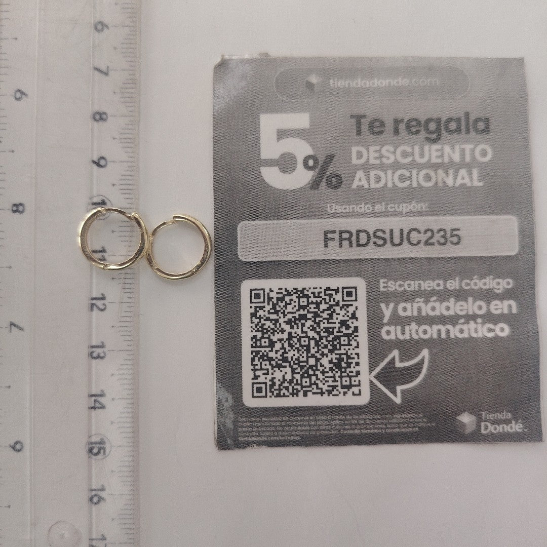 ARETES HUGGIES LISAS 14K 1.6 GR (NUEVO)