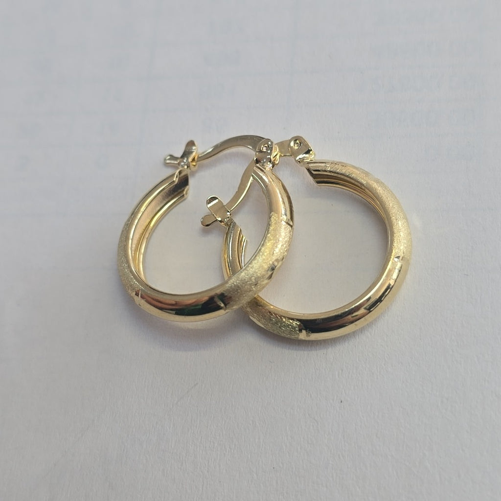 ARETES TEJIDO ARRACADA SATINADA 14K 2.6 GR (NUEVO)
