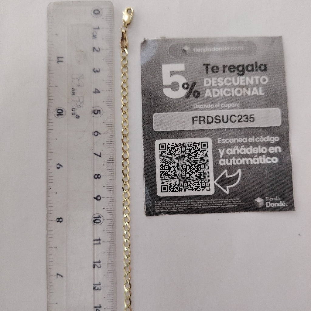 PULSERA TEJIDO BARBADA 14K 18 CM 3.4 GR (NUEVO)