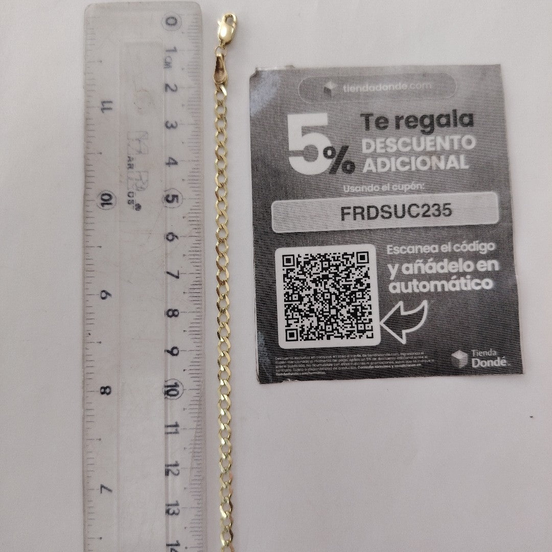PULSERA TEJIDO BARBADA 14K 18 CM 3.4 GR (NUEVO)