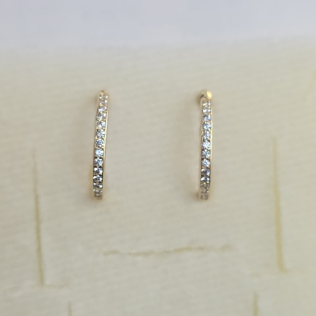 ARETES ARRACADAS C CIRCONIAS 14K 2 GR (NUEVO)