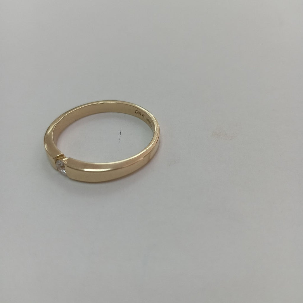 ANILLO ANILLITO SOLITARIO C CIRCONIA 14K 9 TALLA 3 GR (NUEVO)