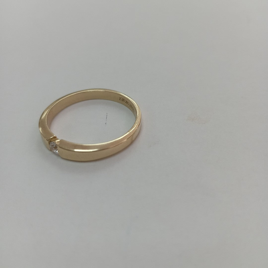ANILLO ANILLITO SOLITARIO C CIRCONIA 14K 9 TALLA 3 GR (NUEVO)