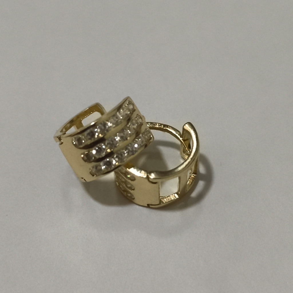 ARETES HUGGIES C CIRCONIA 14K 2.2 GR (NUEVO)