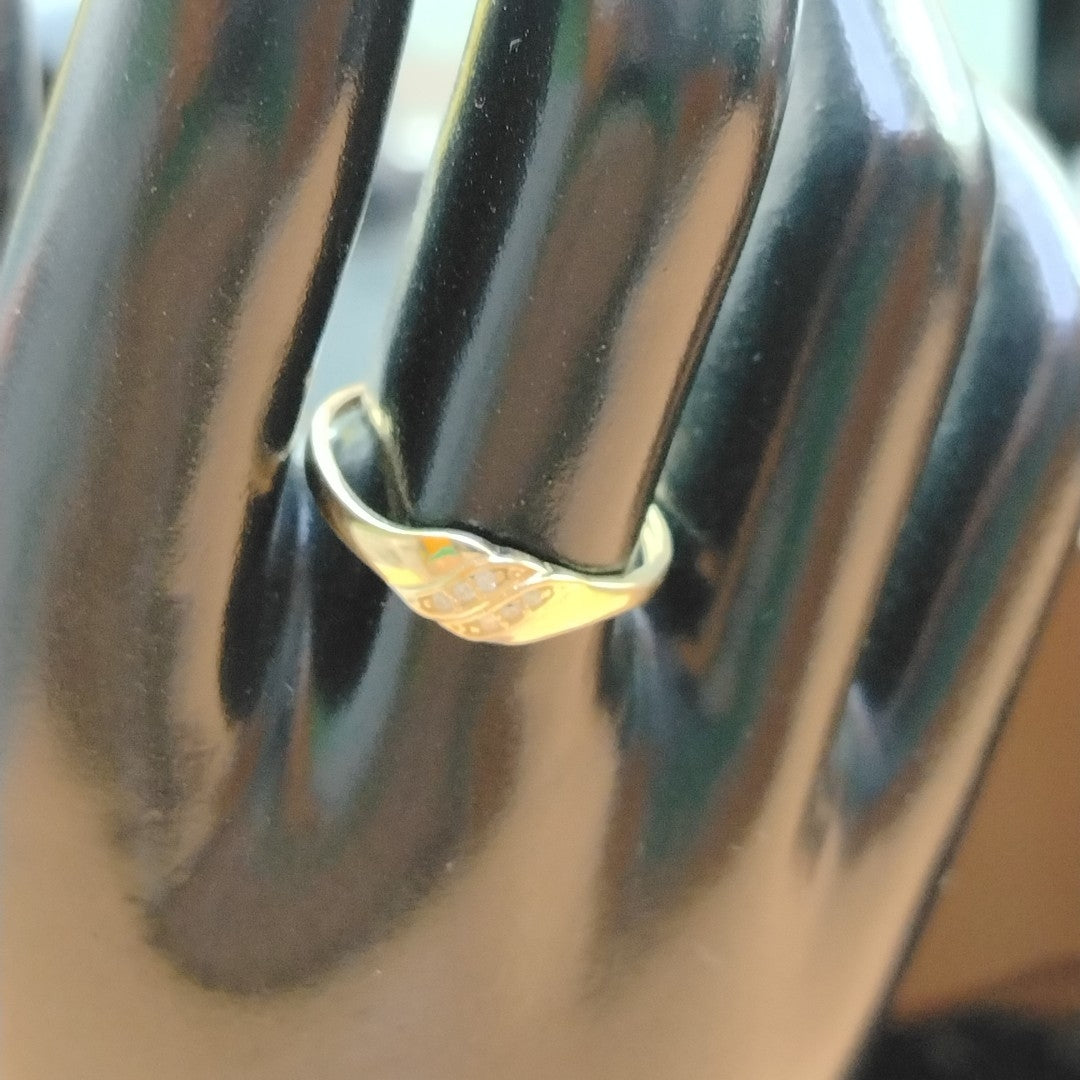 ANILLO ANILLITO C CIRCONIAS 14K 8.5 TALLA 1.2 GR (NUEVO)