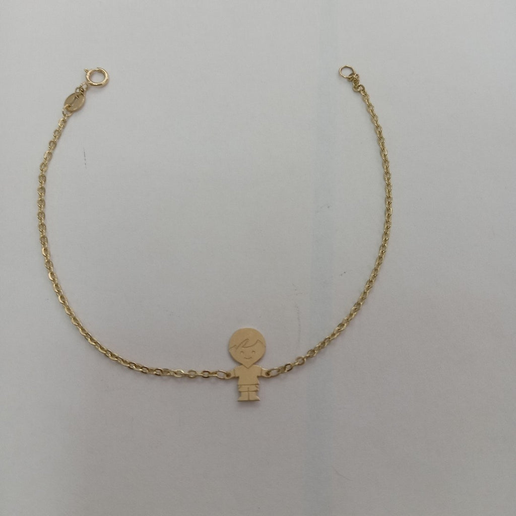 PULSERA TEJIDO ESPECIAL FIG NIÑO 14K 18 CM 1.4 GR (NUEVO)