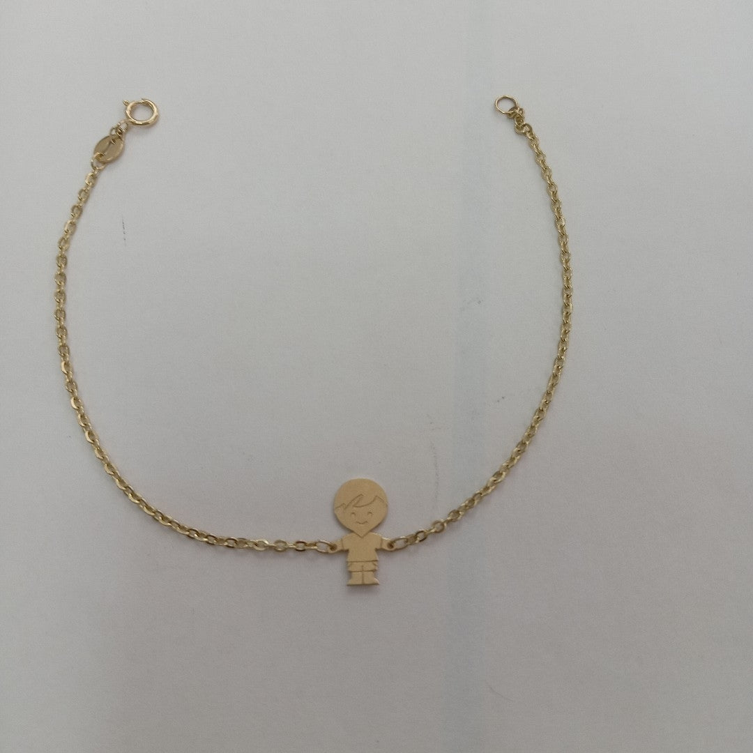 PULSERA TEJIDO ESPECIAL FIG NIÑO 14K 18 CM 1.4 GR (NUEVO)