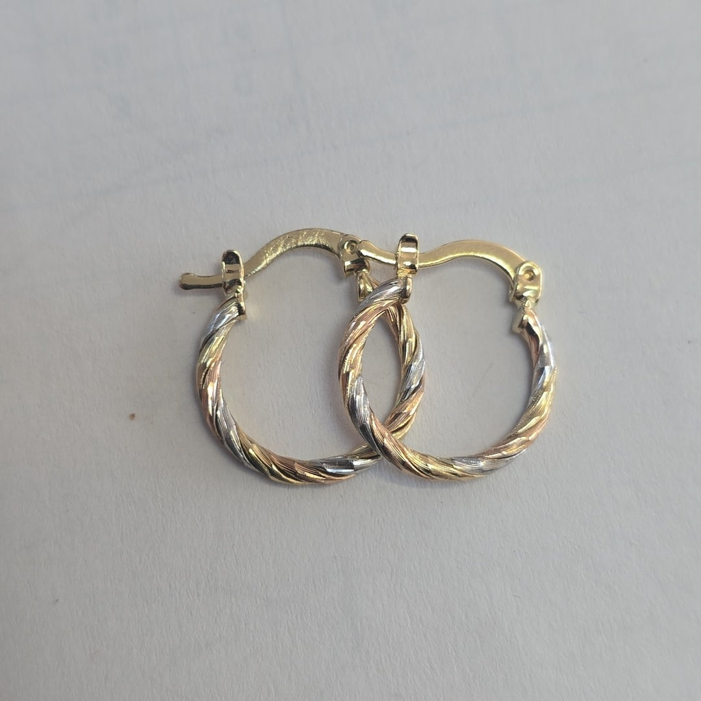 ARETES ARRACADAS COMBINADAS 14K 2 GR (NUEVO)