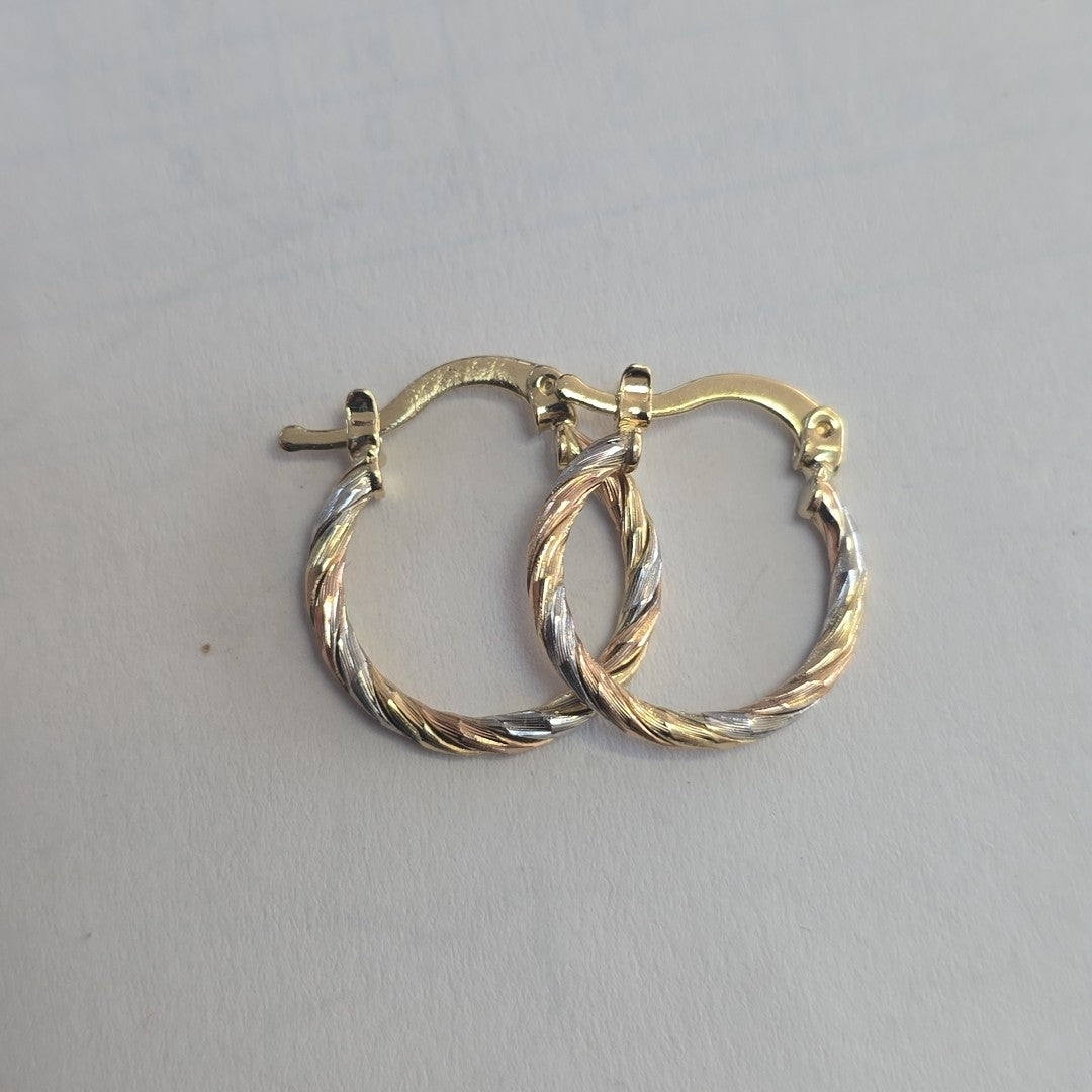 ARETES ARRACADAS COMBINADAS 14K 2 GR (NUEVO)