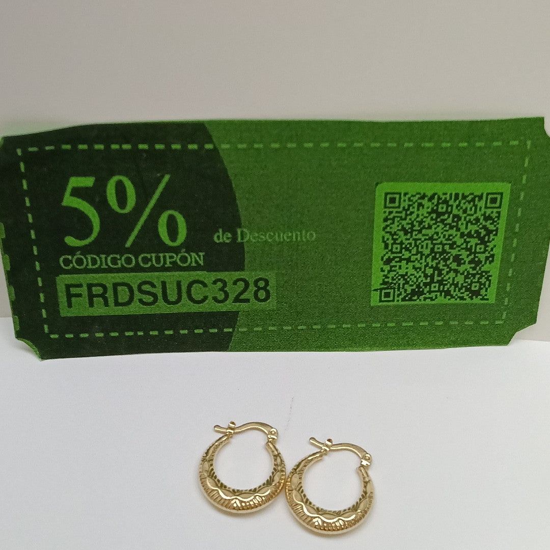 ARETES ARRACADAS HUECAS 14K 1.8 GR (NUEVO)