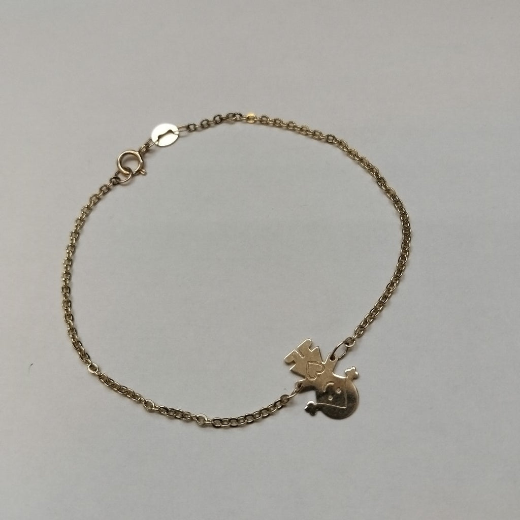 PULSERA ESP CON DIJE DE NIÑA 14K 18 CM 1.4 GR (NUEVO)
