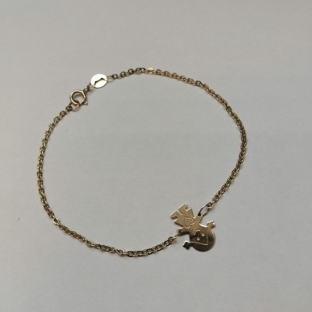 PULSERA ESP CON DIJE DE NIÑA 14K 18 CM 1.4 GR (NUEVO)