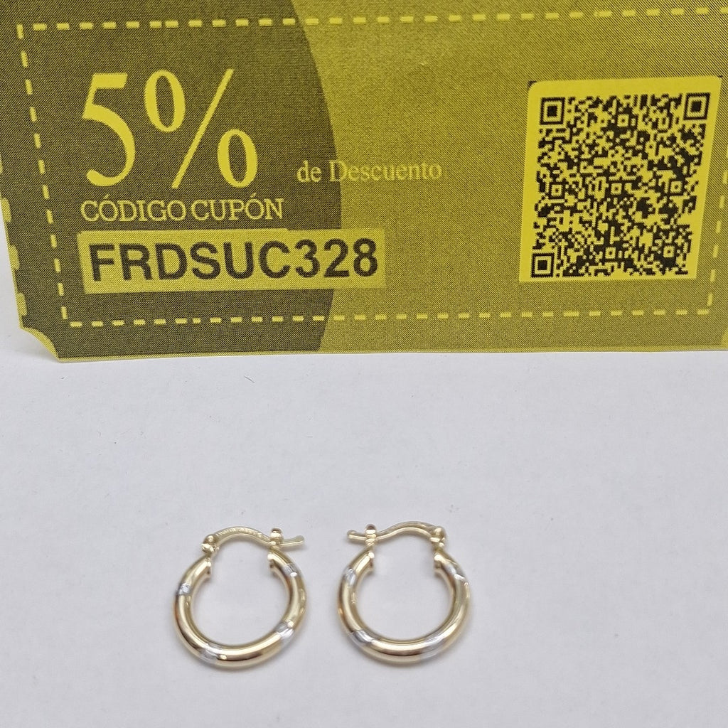 ARETES ARRACADAS COMBINADAS 14K 1.6 GR (NUEVO)