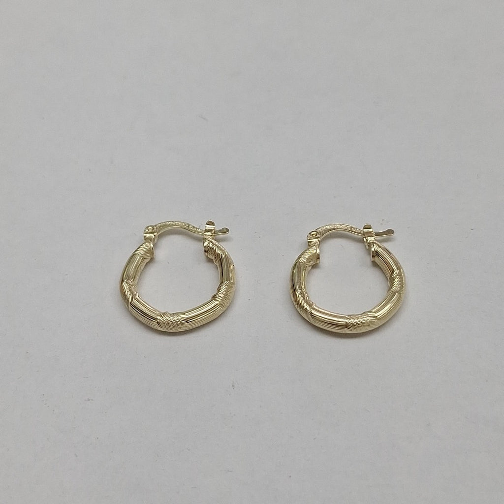 ARETES TEJIDO ARRACADAS CON DISEÑO 14K 2.7 GR (NUEVO)