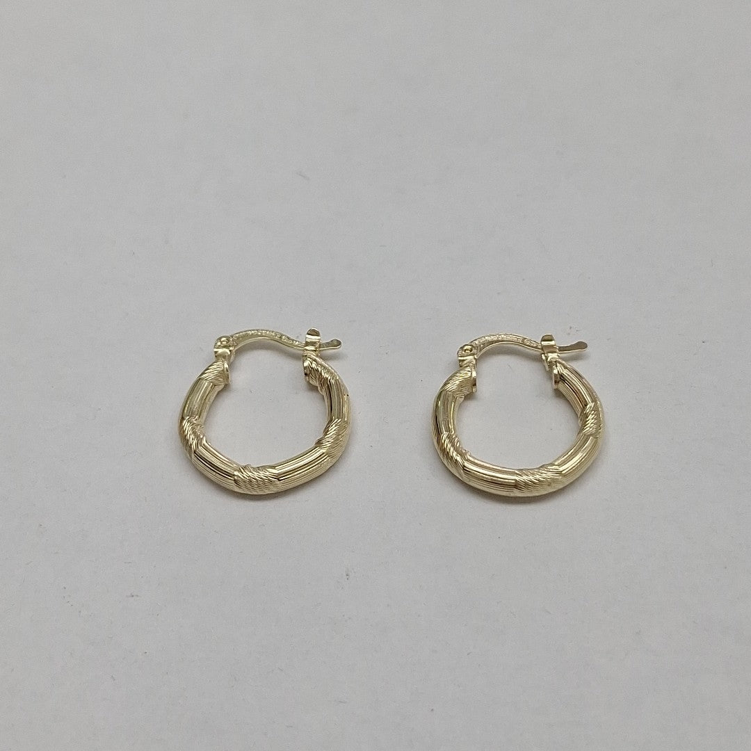 ARETES TEJIDO ARRACADAS CON DISEÑO 14K 2.7 GR (NUEVO)