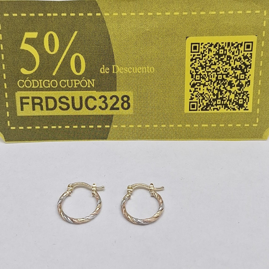 ARETES ARRACADAS COMBINADAS 14K 2 GR (NUEVO)