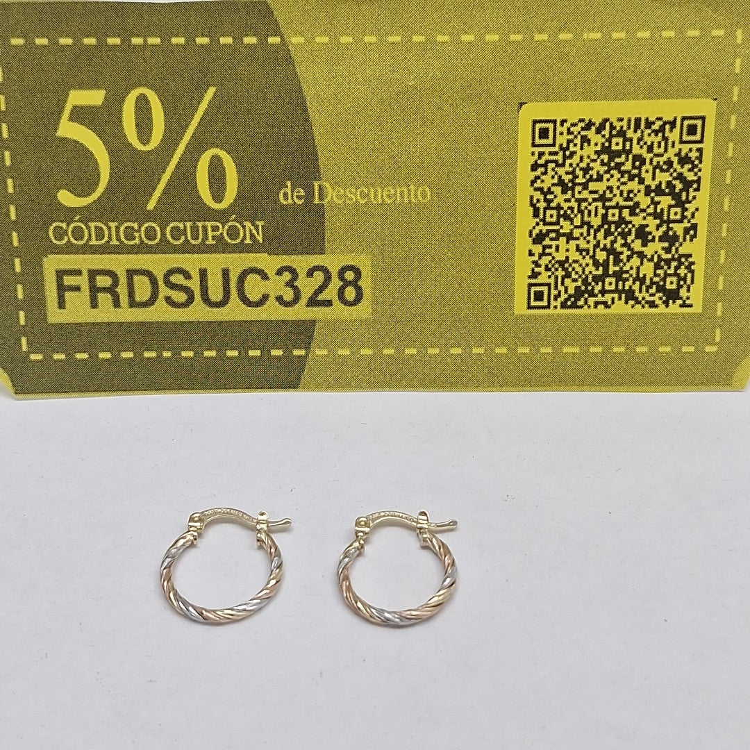 ARETES ARRACADAS COMBINADAS 14K 2 GR (NUEVO)
