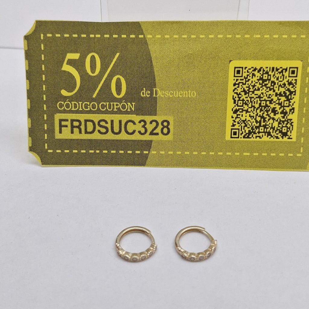 ARETES ARRACADA C CIRCONIAS 14K 2 GR (NUEVO)