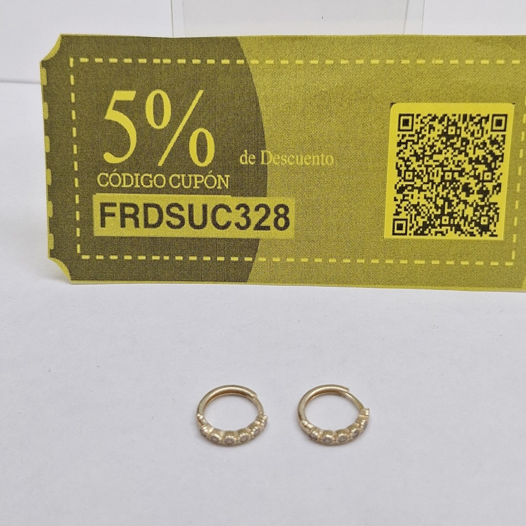 ARETES ARRACADA C CIRCONIAS 14K 2 GR (NUEVO)