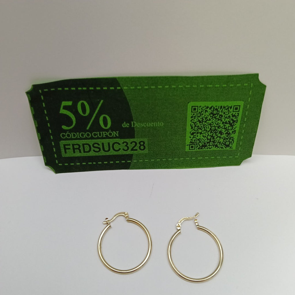 ARETES TEJIDO ARRACADAS LISAS 14K 1.5 GR (NUEVO)