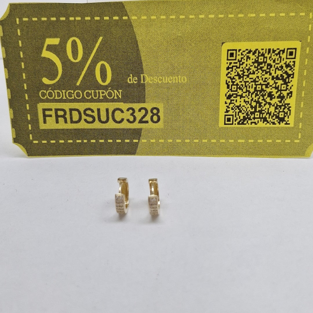 ARETES HUGGIES C CIRCONIA 14K 2.2 GR (NUEVO)