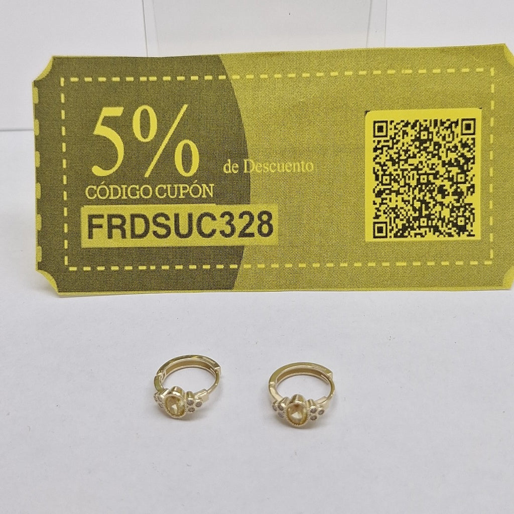 ARETES ARRACADAS CON CIRCONIAS Y PDRAS COL 14K 3.3 GR (NUEVO)