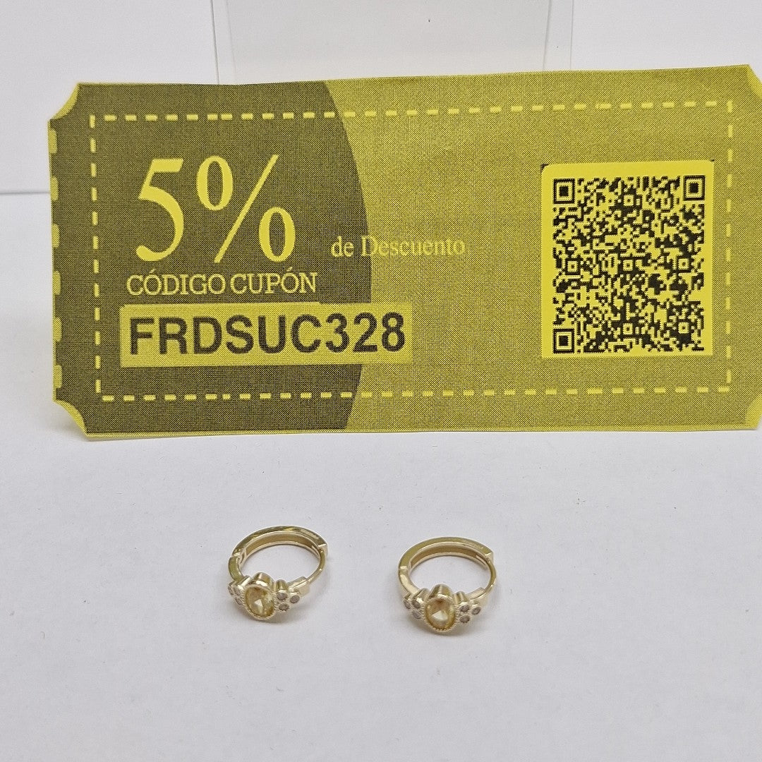 ARETES ARRACADAS CON CIRCONIAS Y PDRAS COL 14K 3.3 GR (NUEVO)
