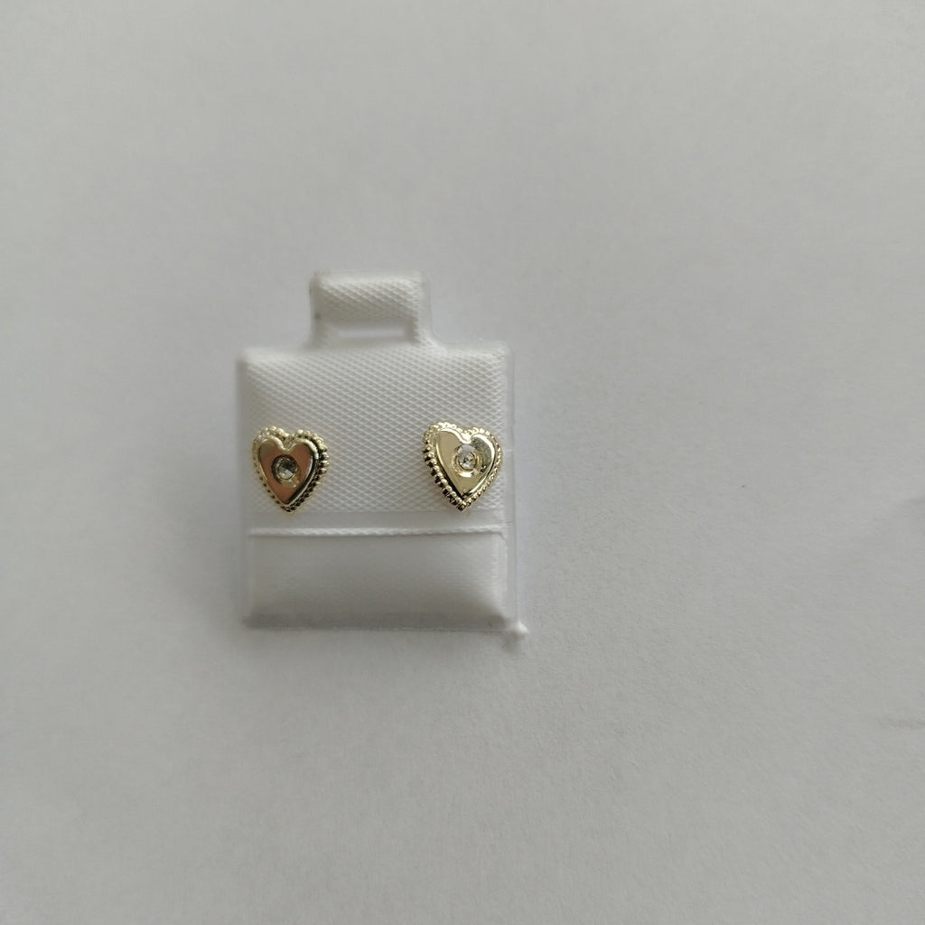 BROQUELES BROQUEL FIG CORAZON C CIRCONIA 14K 0.2614 GR (NUEVO)