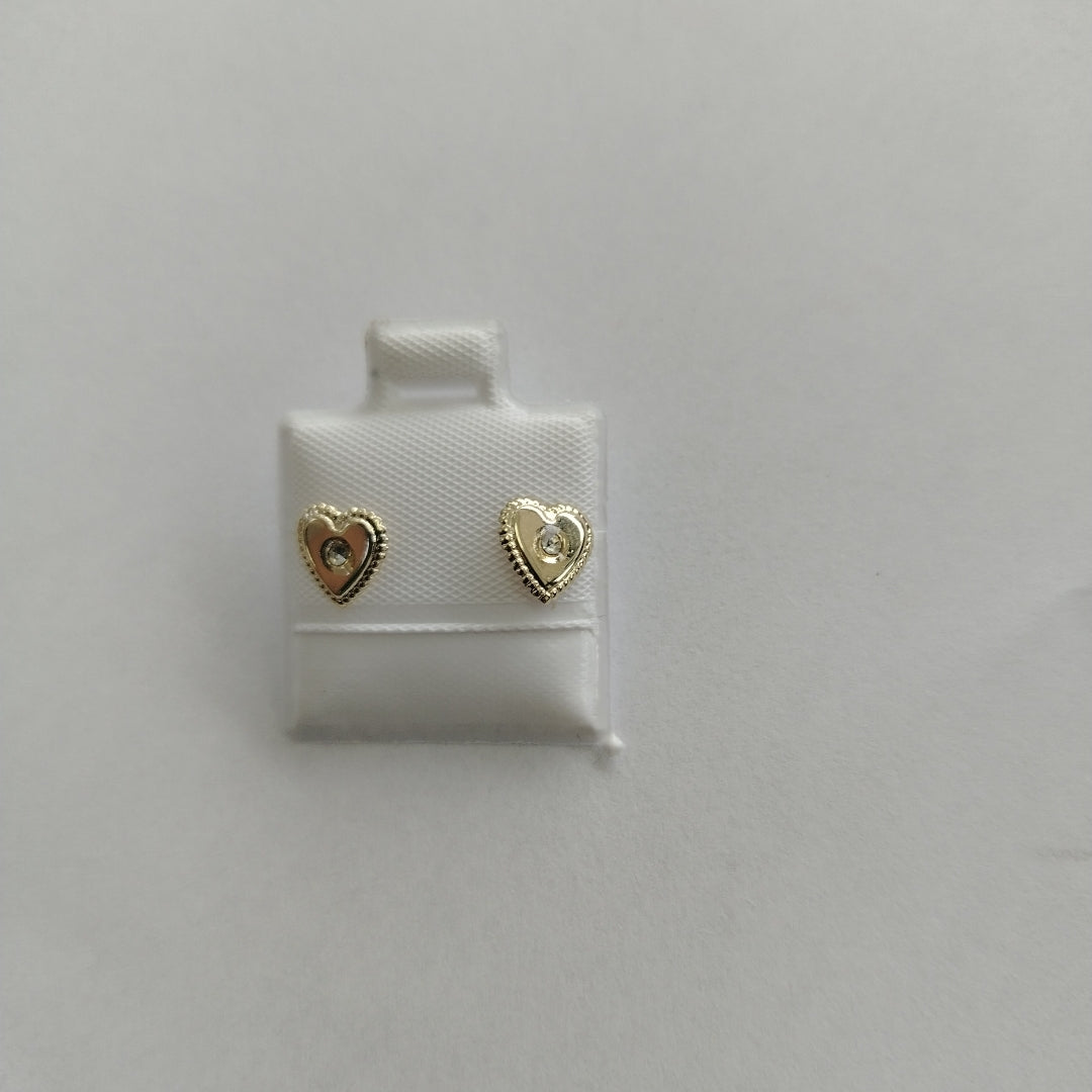 BROQUELES BROQUEL FIG CORAZON C CIRCONIA 14K 0.2614 GR (NUEVO)