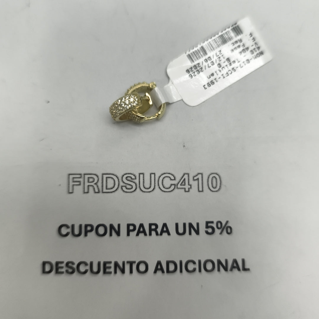 ARETES HUGGIE CON CIRCONIAS 14K 2.1 GR (NUEVO)