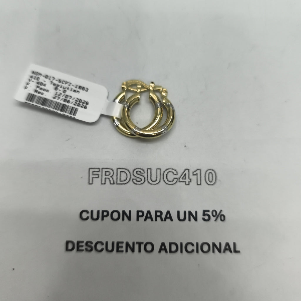 ARETES ARRACADAS COMBINADAS 14K 1.6 GR (NUEVO)