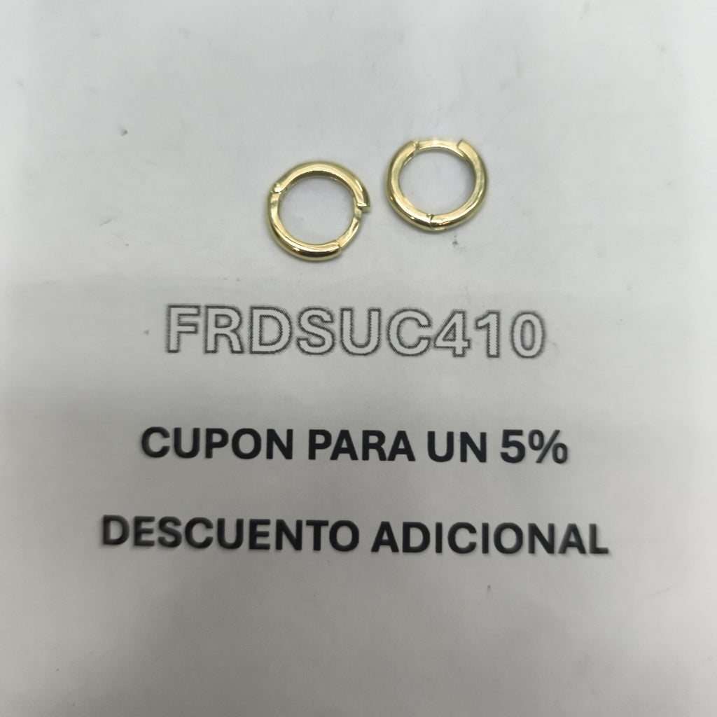ARETES ARRACADAS LISAS 10K 1.2 GR (NUEVO)
