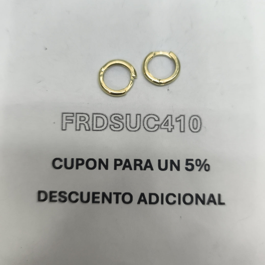ARETES ARRACADAS LISAS 10K 1.2 GR (NUEVO)