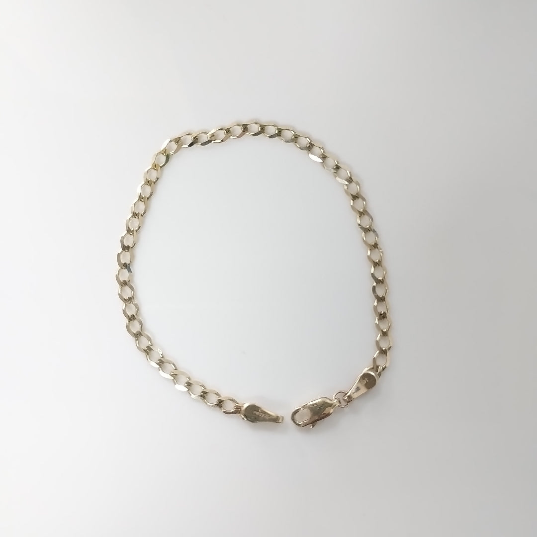 PULSERA TEJIDO BARBADA 14K 18 CM 3.4 GR (NUEVO)