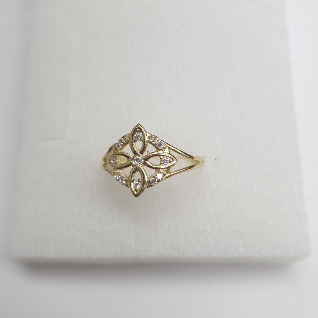 ANILLOS ANILLITO FIG NUDO DE BRUJA CON CIRCONIAS 10K TALLA 6 1.7 GR (NUEVO)