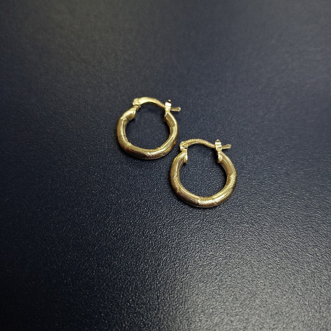 ARETES TEJIDO ARRACADAS CON DISEÑO 14K 2.6 GR (NUEVO)