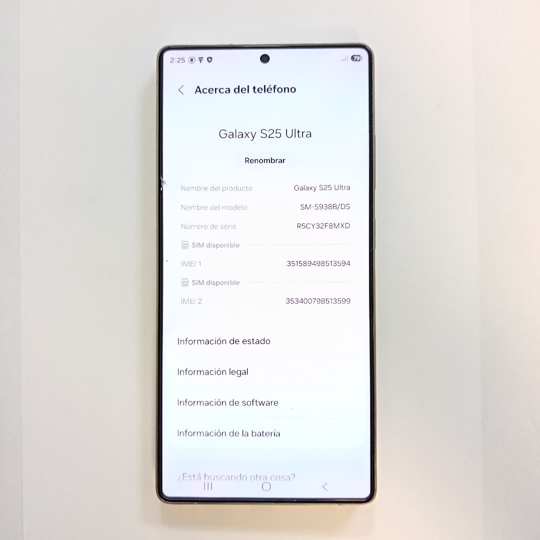 CELULAR SAMSUNG GALAXY S25 ULTRA SM-S938B (2025) 256 GB 12 GB RAM (SEMINUEVO)