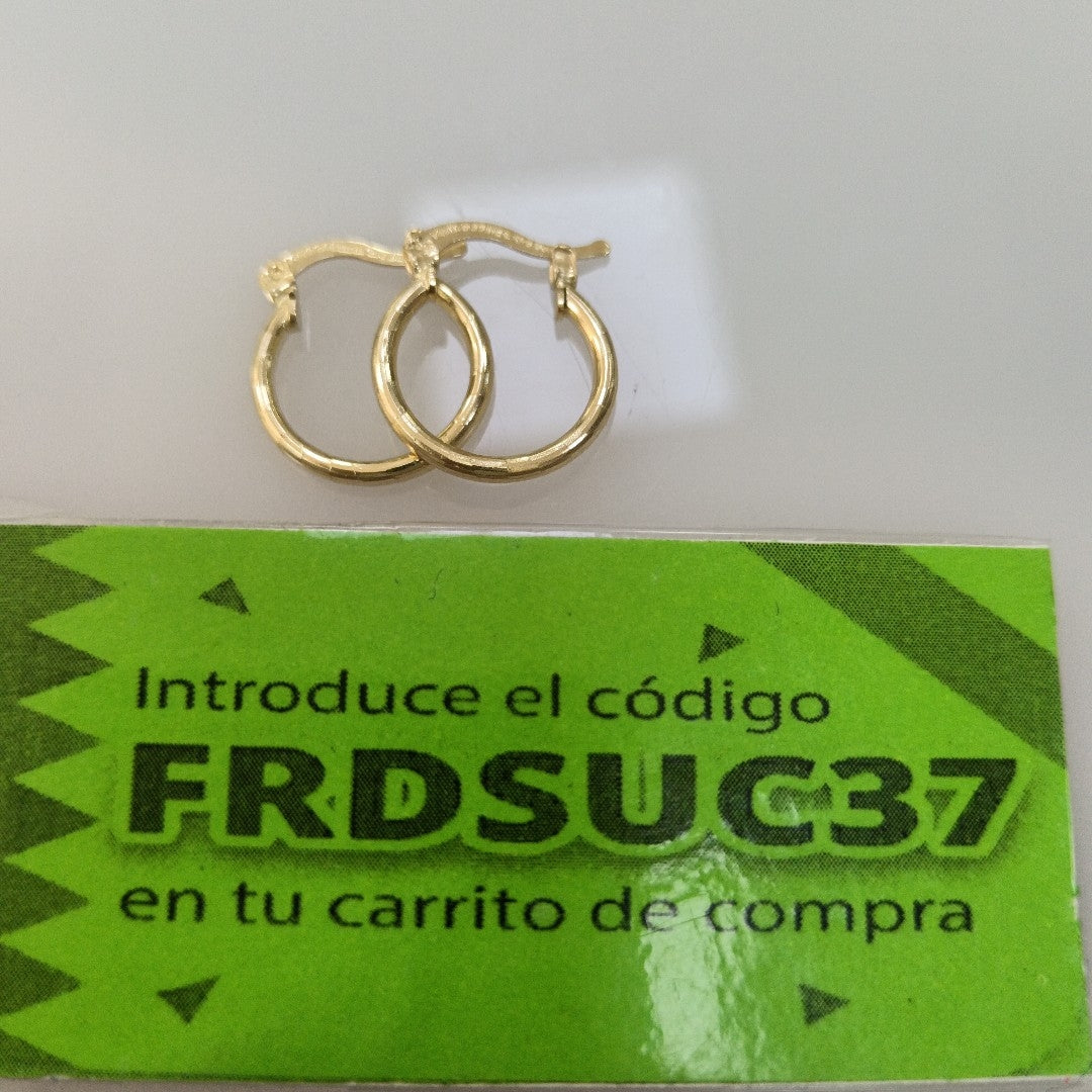 ARETES ARRACADAS ESTRIADAS 14K 1.4 GR (NUEVO)