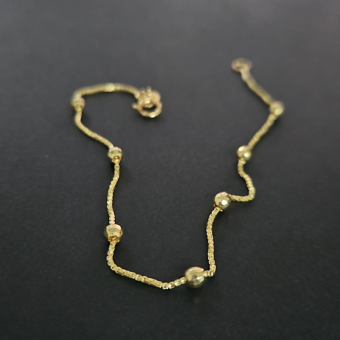 PULSERA ESPECIAL CON BOLITAS 14K 18 CM 1.4 GR (NUEVO)