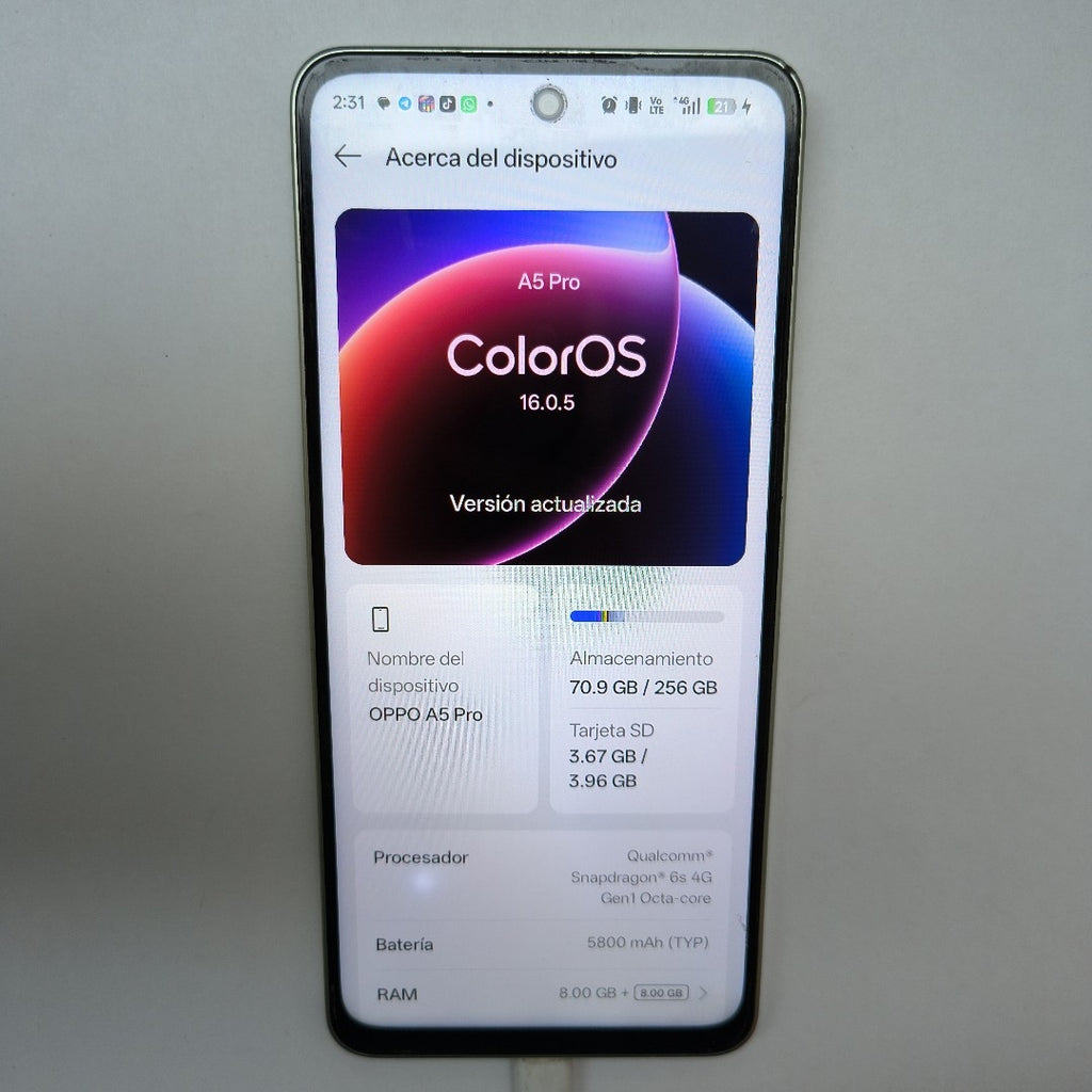 CELULAR OPPO A5 PRO CPH2711 (2025) 256 GB 8 GB RAM (SEMINUEVO)