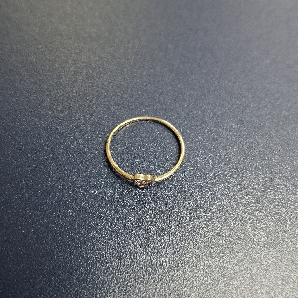 ANILLO ANILLITO CORAZON C CIRCONIA 14K 7 TALLA 0.8 GR (NUEVO)