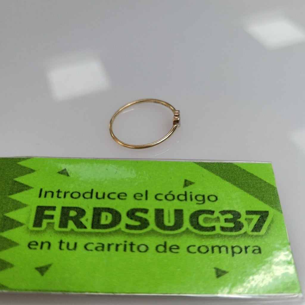 ANILLO ANILLITO CORAZON C CIRCONIA 14K 7 TALLA 0.8 GR (NUEVO)