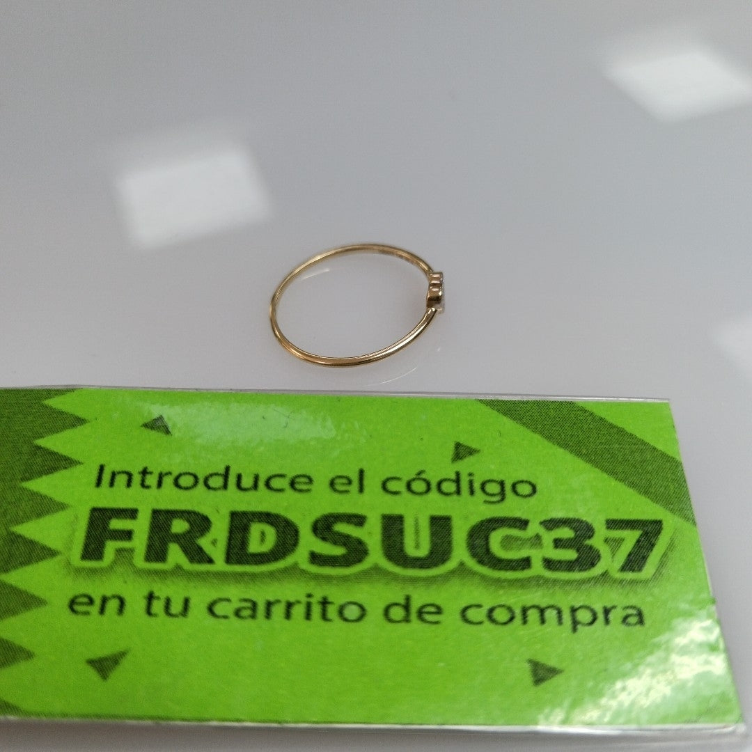 ANILLO ANILLITO CORAZON C CIRCONIA 14K 7 TALLA 0.8 GR (NUEVO)