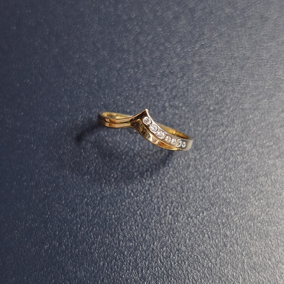ANILLOS CON CIRCONIAS 14K TALLA 7 1 GR (NUEVO)