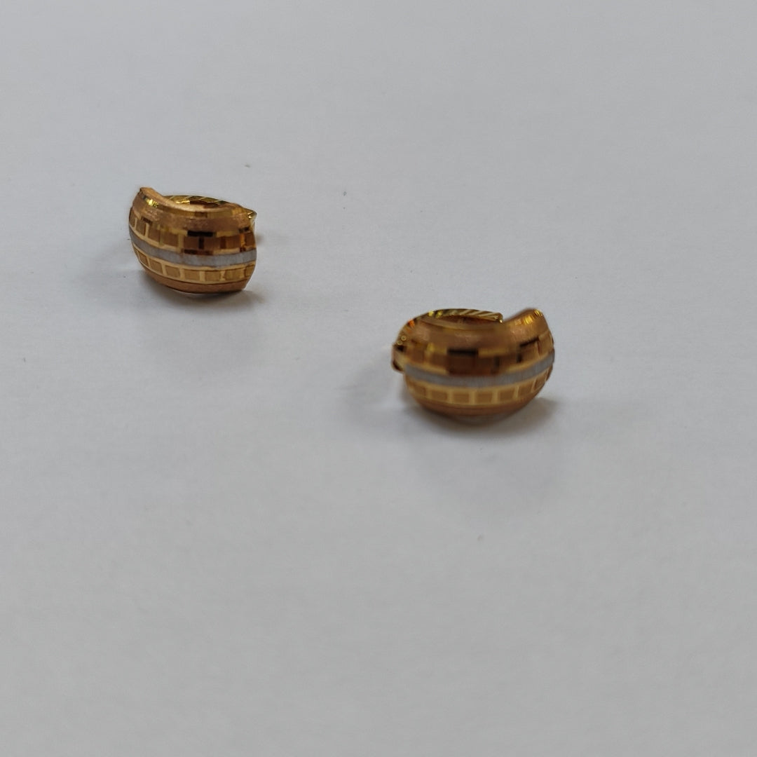 ARRACADAS PAR ORO COMBINADO 14 K 3 GRMS (SEMINUEVO)